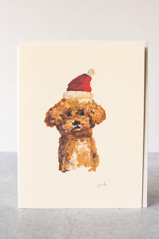 mini poodle christmas card - Starfruit Prints